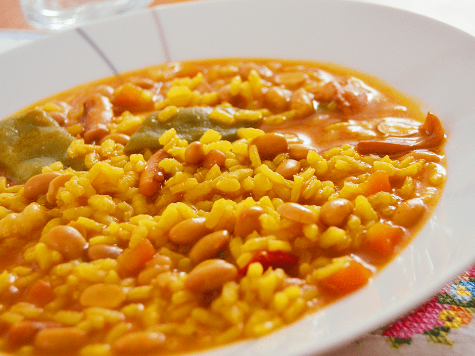 Arroz caldoso con sepia y alubias