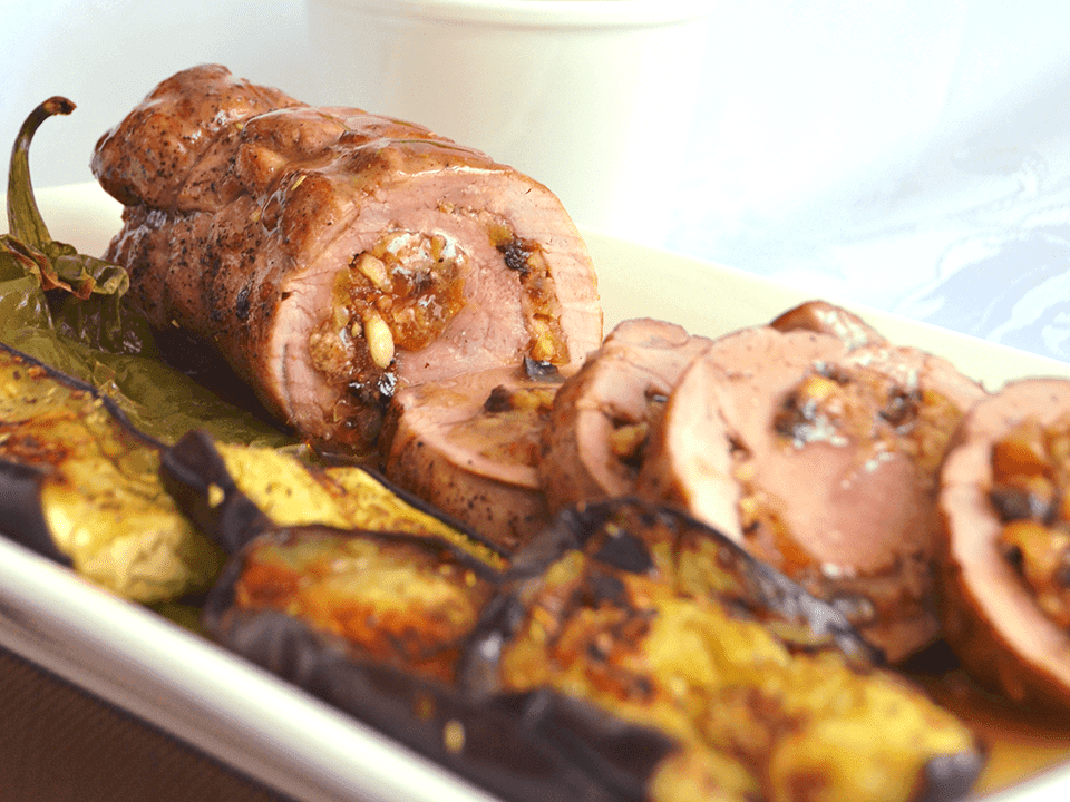 Solomillo de cerdo relleno de frutos secos y deshidratados