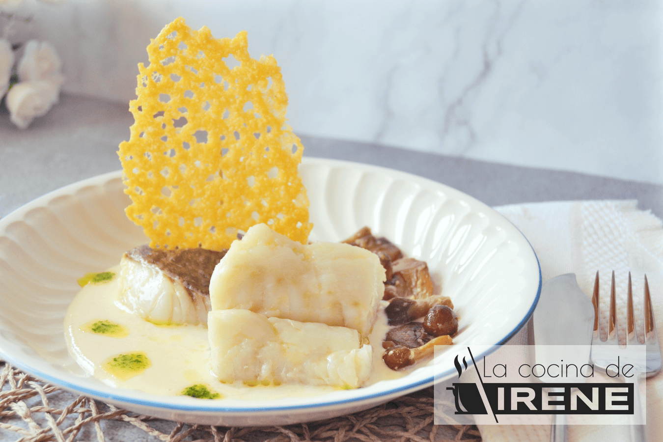 Bacalao al queso Idiazábal con crujiente de Parmesano