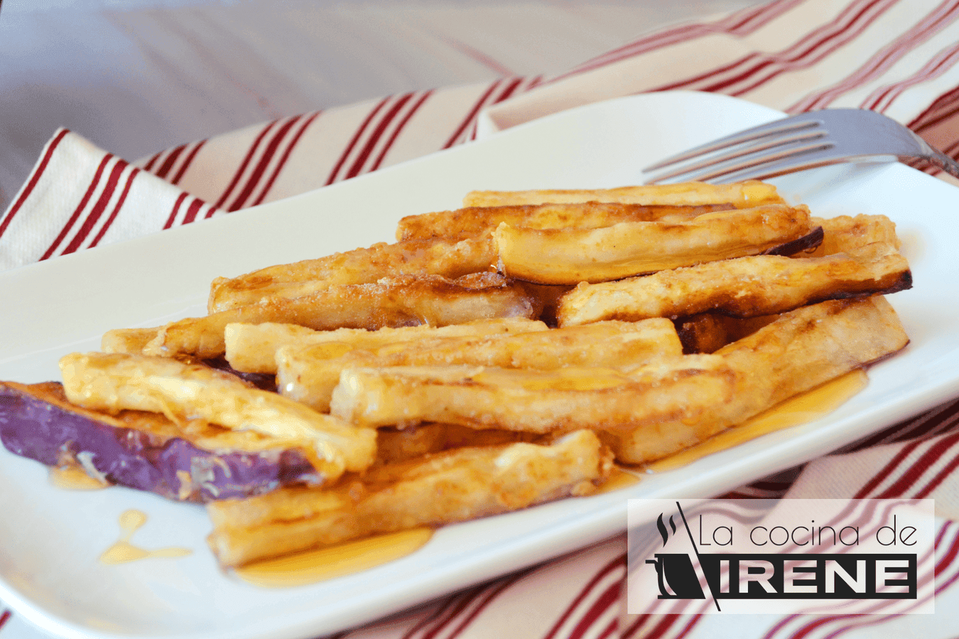Berenjenas fritas con miel de Mil Flores