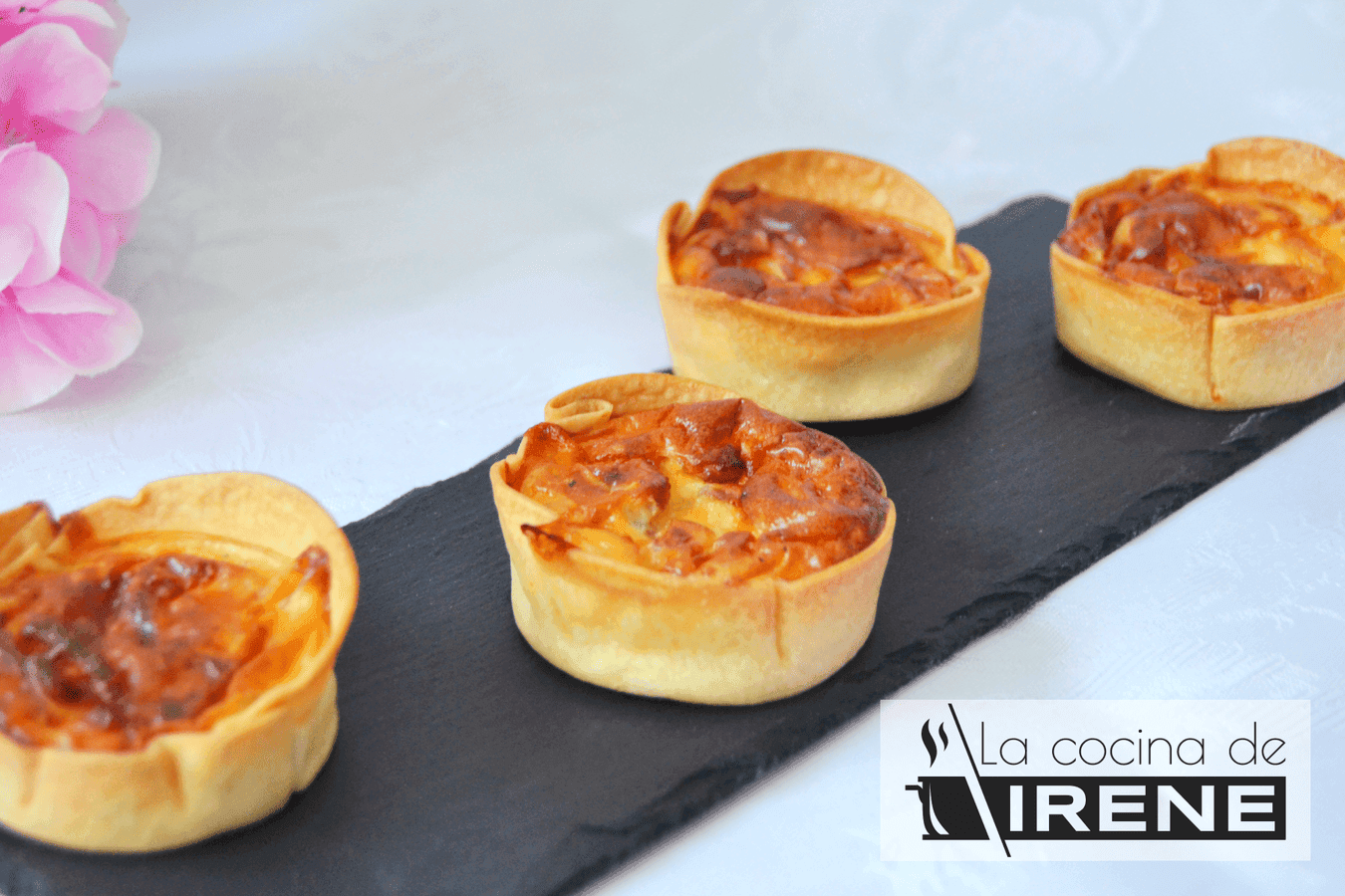 Mini quiches de pollo y zanahoria