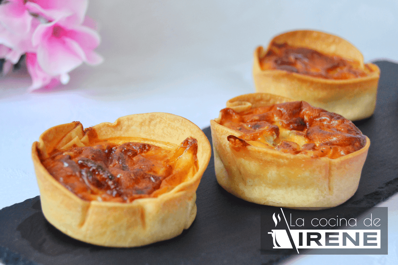 Mini quiches de pollo y zanahoria