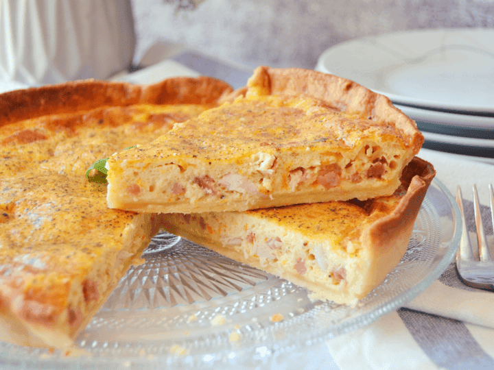 Quiche de pollo y jamón