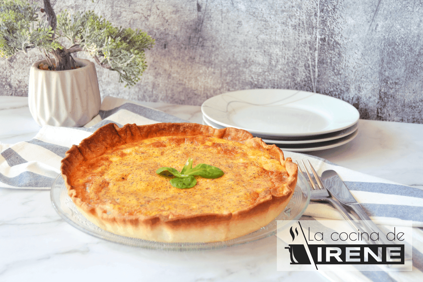 Quiche de pollo y jamón