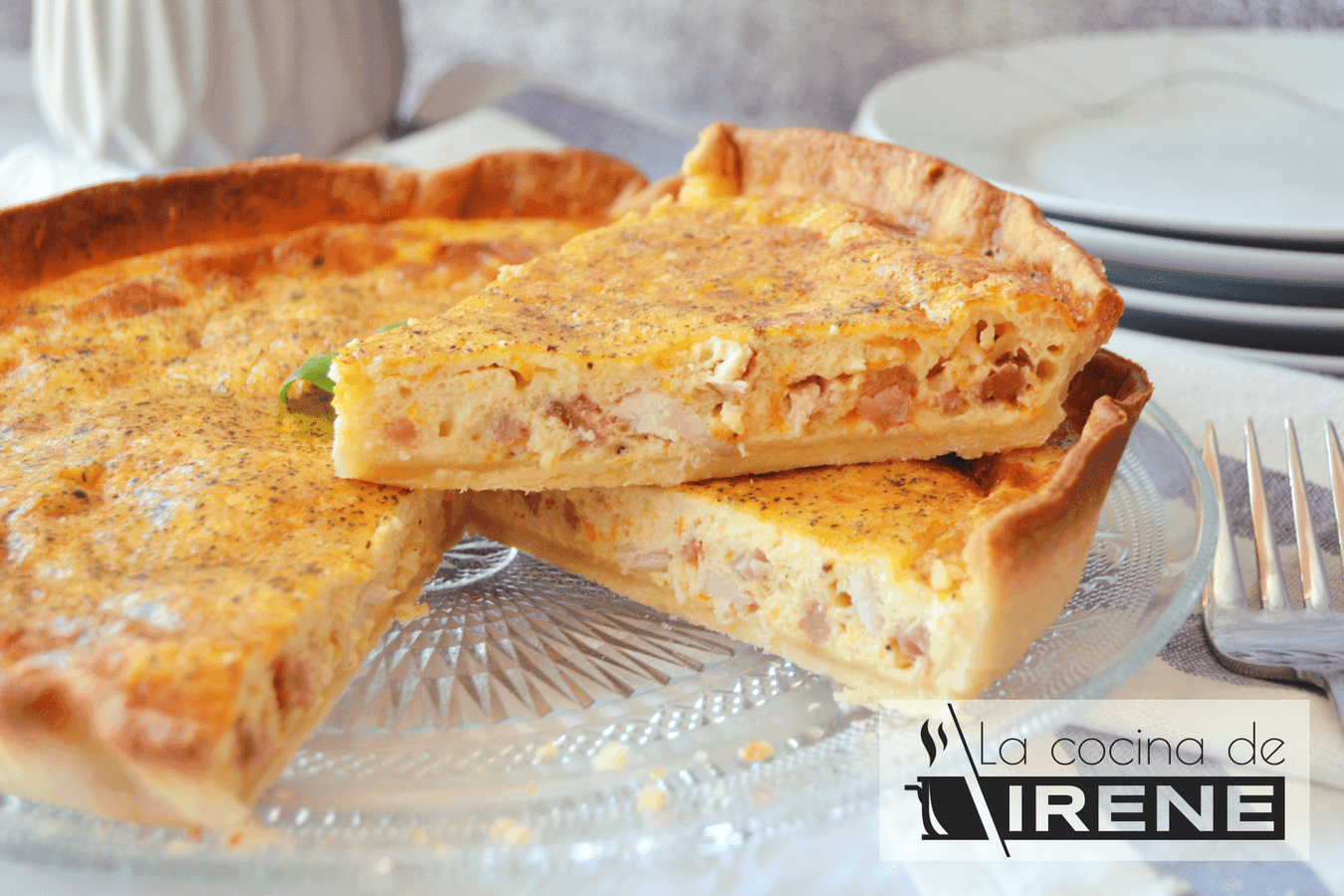 Quiche de pollo y jamón