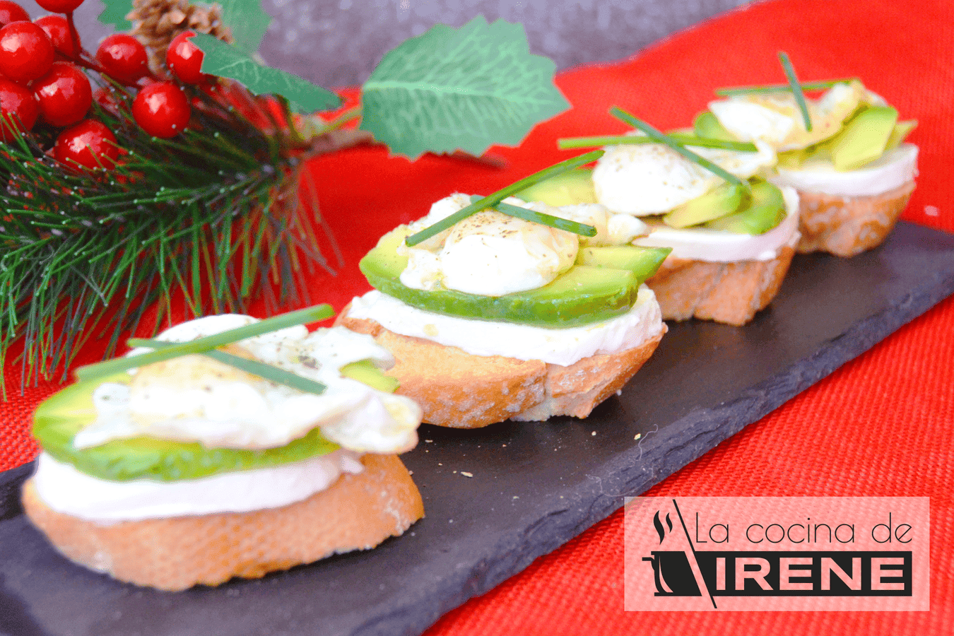 Pinchos de queso de cabra y aguacate