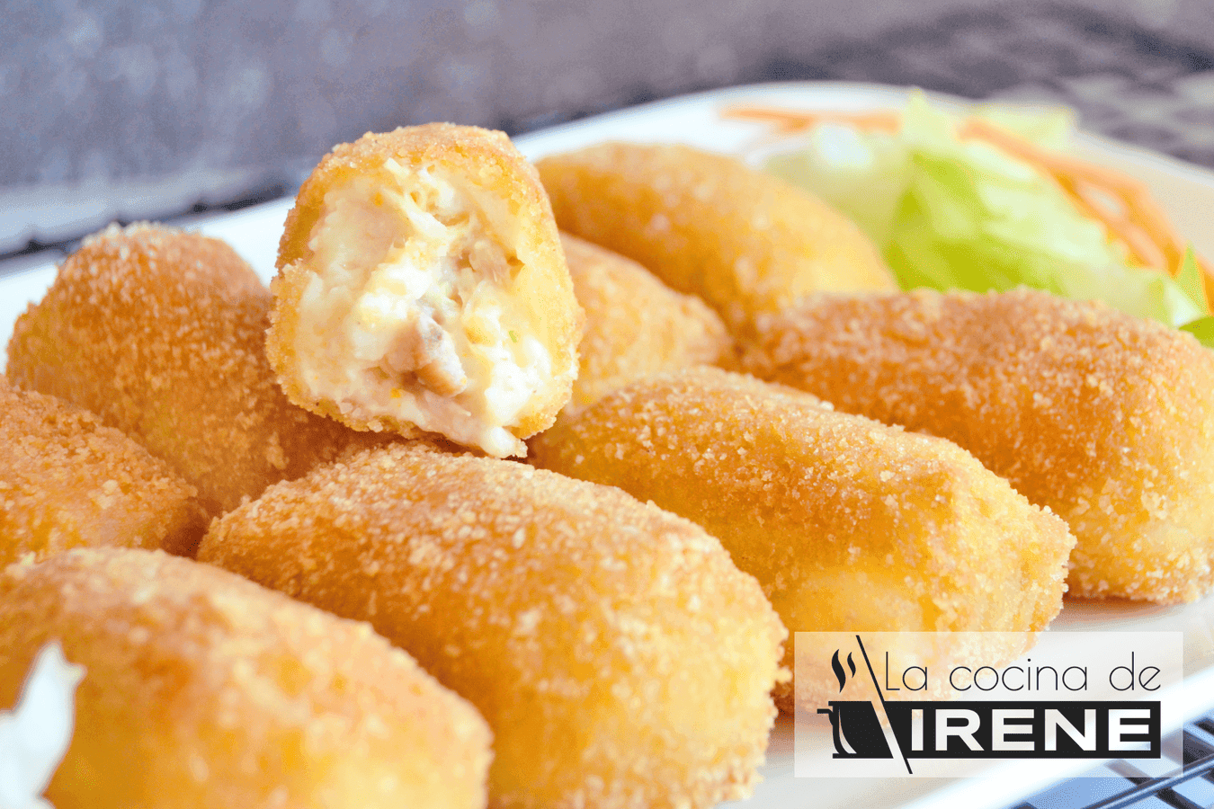 Croquetas de bacon, queso y cebolla