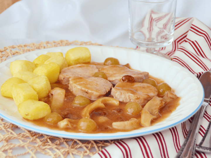 Solomillo de cerdo con uvas