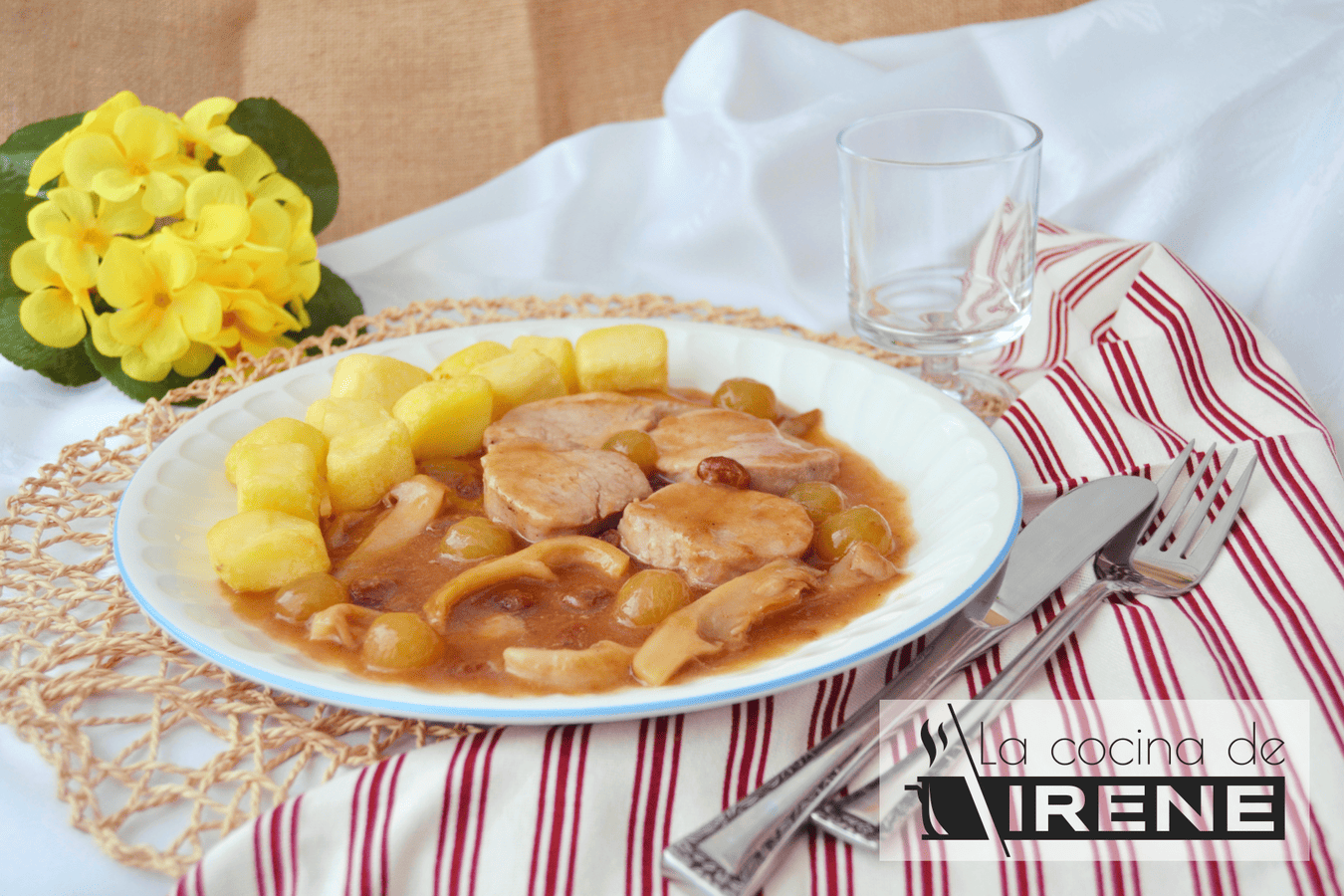 Solomillo de cerdo con uvas