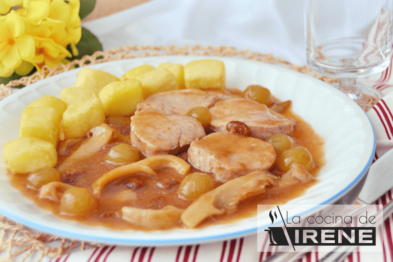 Solomillo de cerdo con uvas