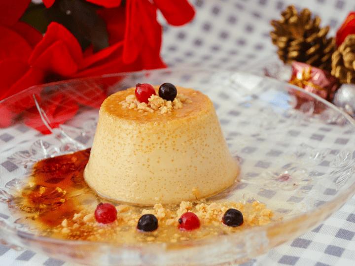 Flan de turrón