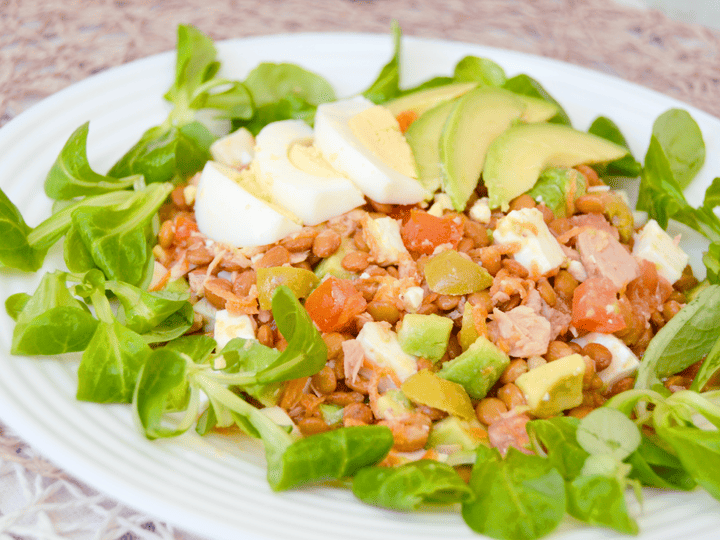 Ensalada de lentejas y atún