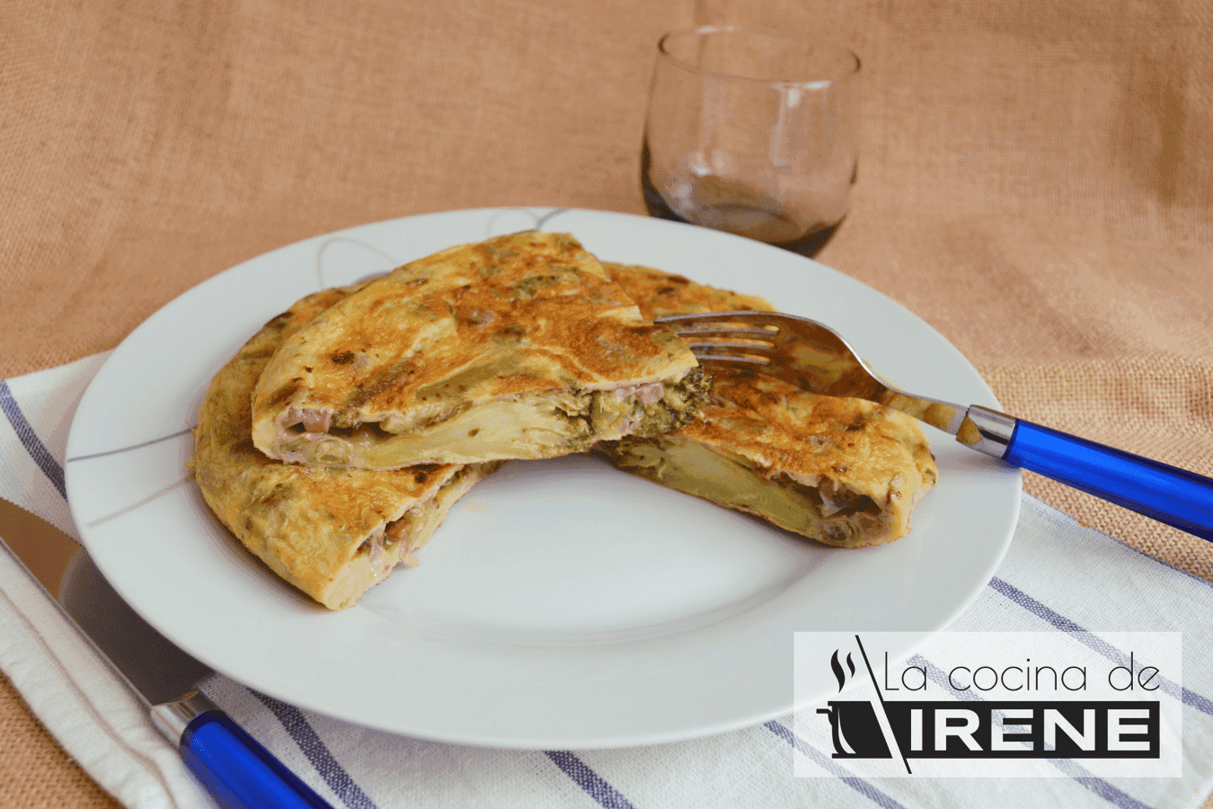 Tortilla de brócoli y setas