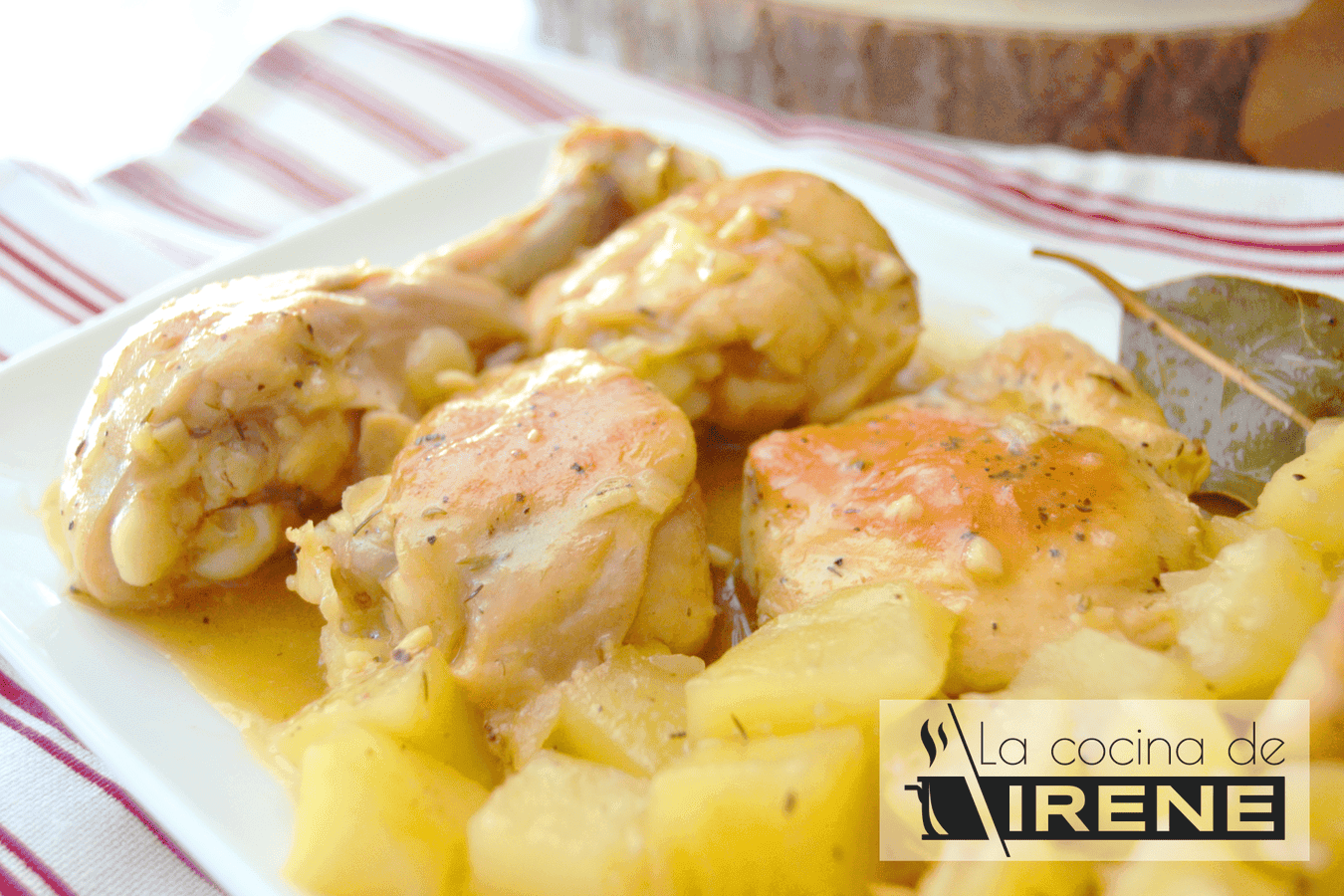 Pollo al ajillo con patatas