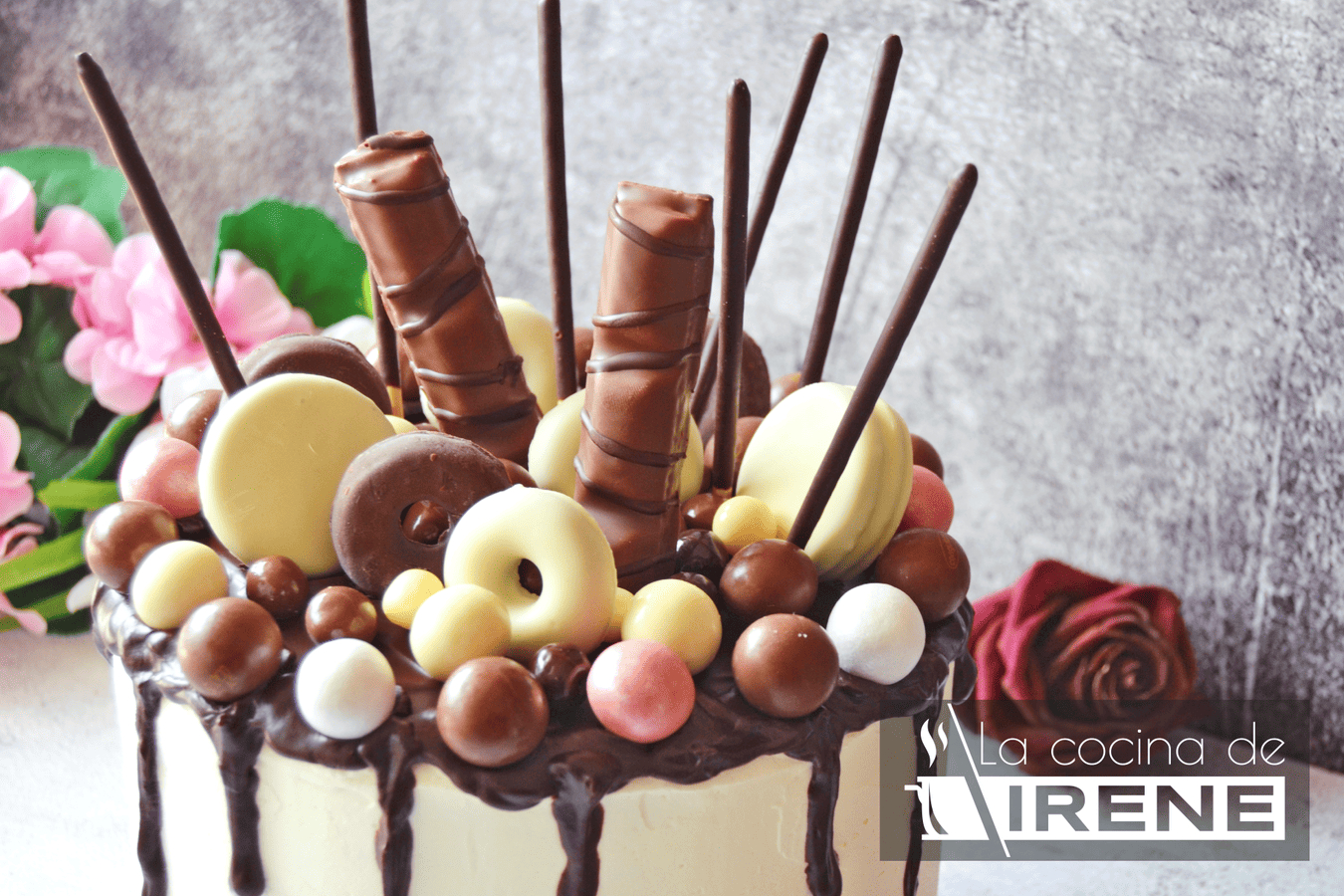 Tarta vertical de mousse de chocolate y buttercream