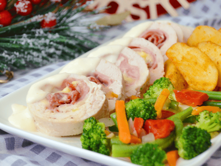 Pechuga de pollo rellena de jamón y queso
