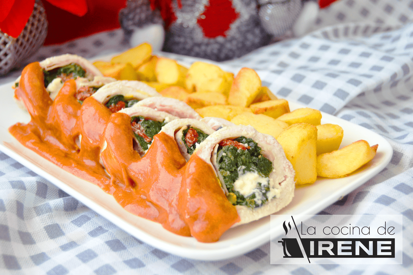 Pechuga de pollo rellena de espinacas y queso