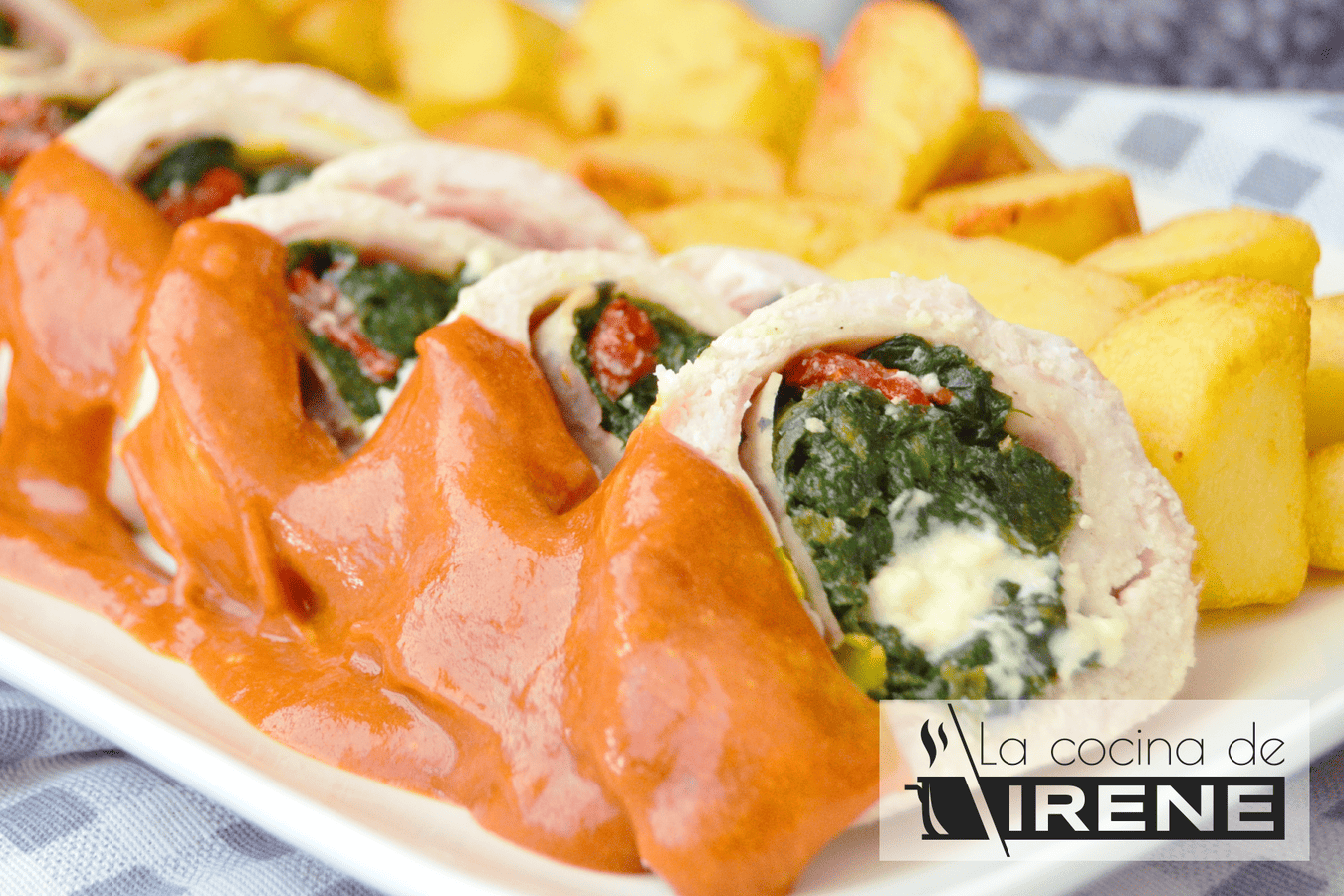 Pechuga de pollo rellena de espinacas y queso