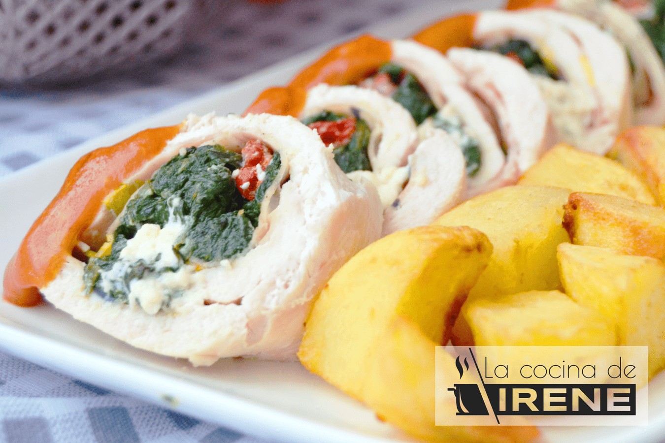 Pechuga de pollo rellena de espinacas y queso