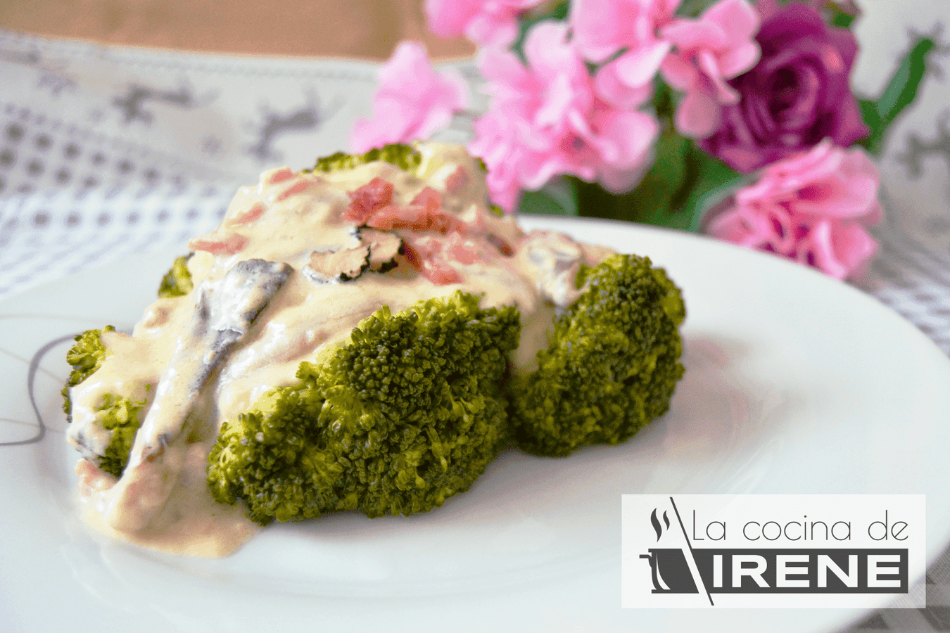 Brócoli con salsa de setas y trufa