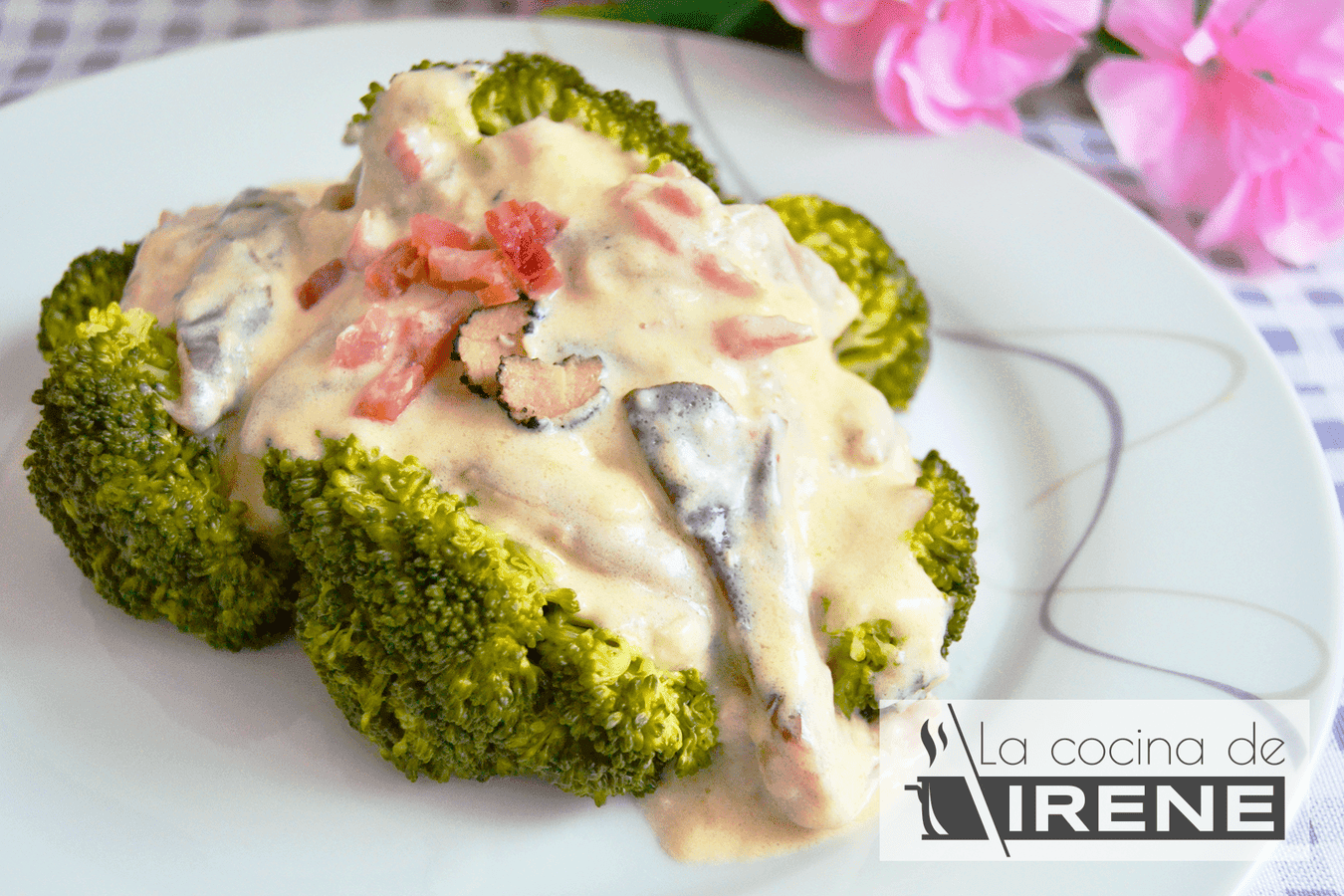 Brócoli con salsa de setas y trufa