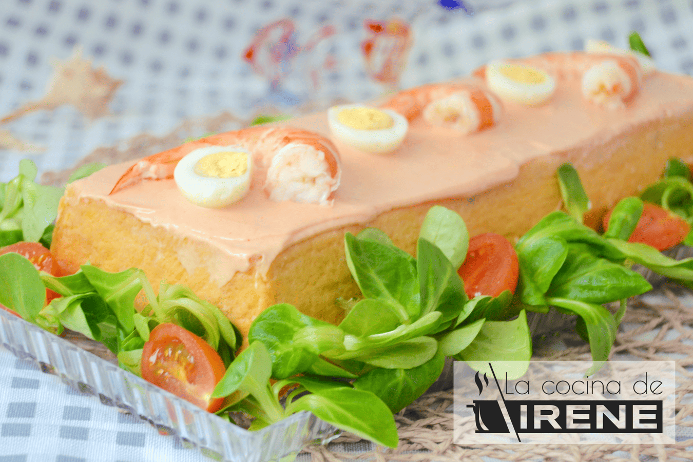 Pudin de merluza y langostinos