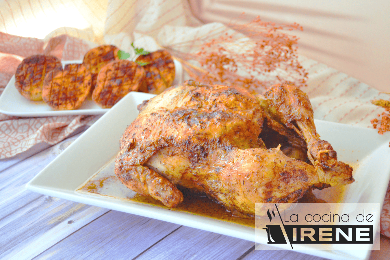 Pollo asado a las finas hierbas