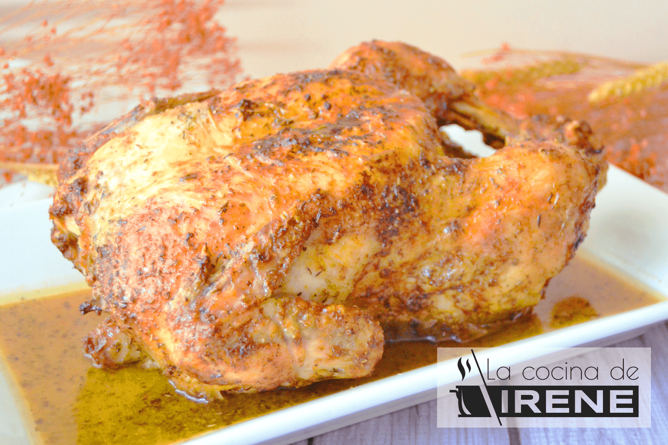 Pollo asado a las finas hierbas