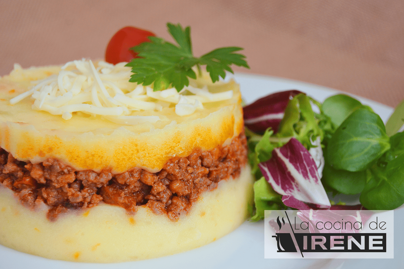 Timbal de patata y carne picada