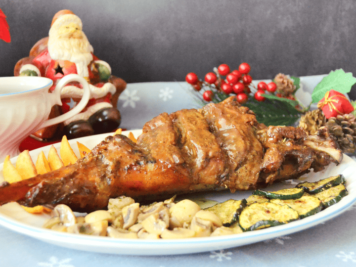 Pierna de cordero asada a la miel