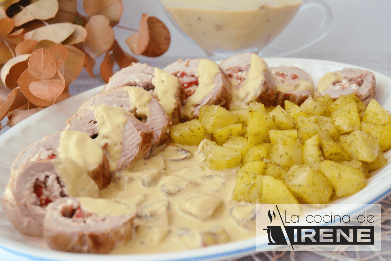 Solomillo de cerdo relleno de jamón serrano y queso