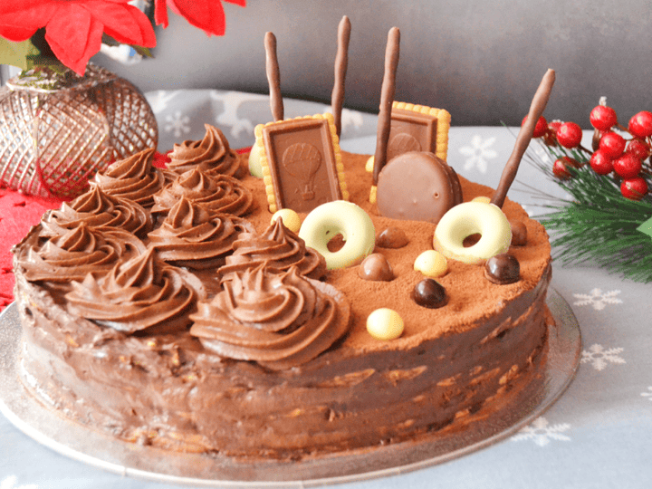 Tarta de galletas y mousse de chocolate